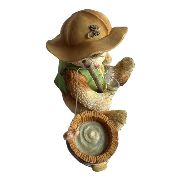 VTG Enesco Priscilla Hillman 1995 Figurine I’m Hooked On You Fishing Kitten Cat - Picture 7 of 9